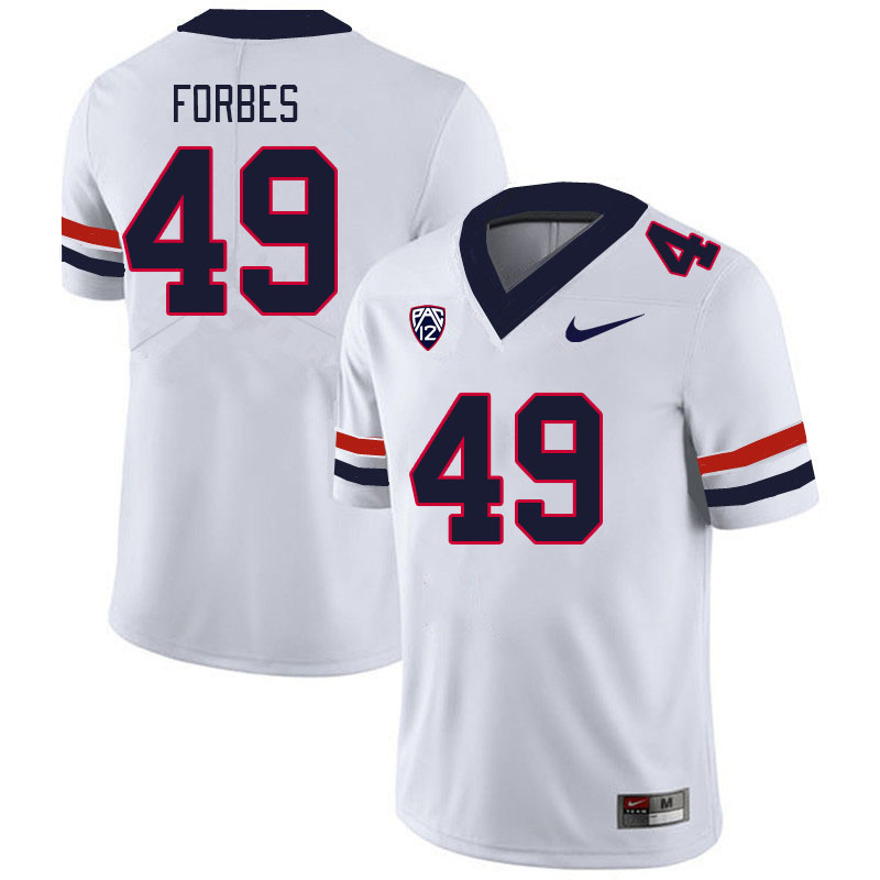 Men #49 Jordan Forbes Arizona Wildcats College Football Jerseys Stitched-White - Click Image to Close